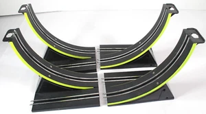 4 Slot Car Track Sections, One Straight Lane, One 90 Degree rise On Each Track - Picture 1 of 7