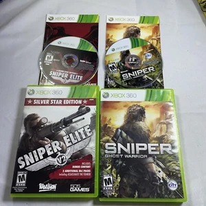 Xbox 360 Sniper Elite V2 Silver Star Edition & Ghost Warrior Video Game Complete - Picture 1 of 3