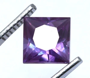 Zafiro púrpura natural impecable forma de princesa 5,10 quilates piedra preciosa suelta certificada - Imagen 1 de 12