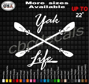 Yak Life Kayaking Vinyl Calcomanía | Calcomanías de kayak | Calcomanías de kayak - Imagen 1 de 2