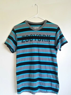 Zoo York V-Neck Striped T-Shirt. Boys Youth L 14/16. Skate/Surf - Image 1 of 4