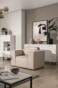 Sessel Designersessel WALDO in Stoff Poso Beige - Bild 1 von 5
