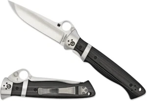 Spyderco Vallotton Sub Hilt Folder Polished G-10 Handle Plain Edge C149GP - Picture 1 of 4