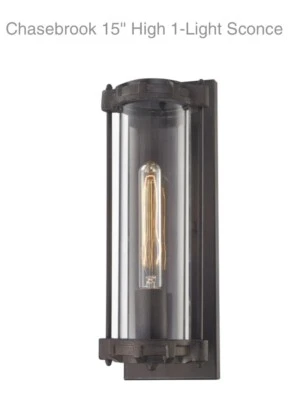 Aplique Chasebrook 15"" de alto 1 luz - hierro de arcilla Foto 1 de 4