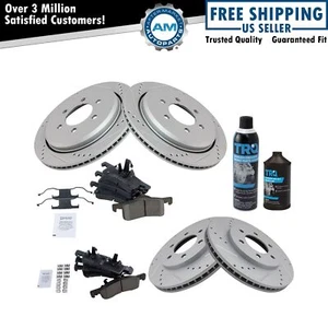 Front Rear Ceramic Brake Pad Performance Rotor Kit w/Chemicals - Picture 1 of 12