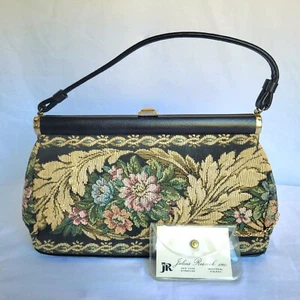 Vintage JR USA Julius Resnick Petit Point Large Floral Tapestry Bag - Bild 1 von 13