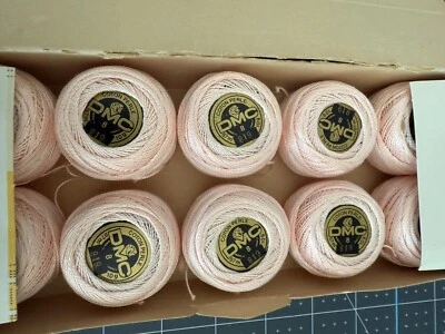 Vintage DMC Coton Cotton Perle  Thread Box of 10 Balls France Size 8 NOS - Image 1 of 4