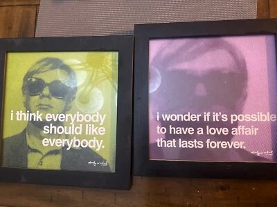 Cita de Andy Warhol enmarcada paquete de 10 x 10 Like Everybody & Love Affair Foto 1 de 4