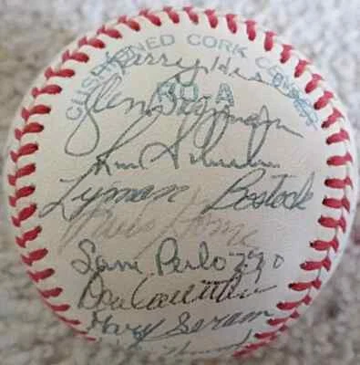 RARE 1977 MINNESOTA TWINS Team Signed OAL SIGNED By 33 w/ LYMAN BOSTOCK JSA***** - Image 1 of 4