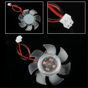 Transparent 45mm Cooler Cooling Computer VGA Heatsink Fan Video Card 2Pin PC - Picture 1 of 2