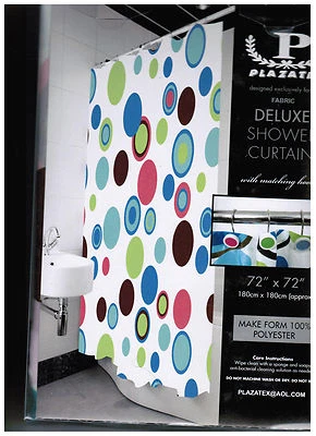 Juego de cortinas de ducha de lujo con ganchos a juego elige círculos Contempo o Mediodía Foto 1 de 4