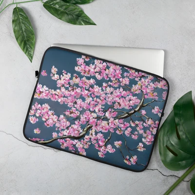 Zíper com zíper para laptop arte flor de cerejeira - Imagem 1 de 2