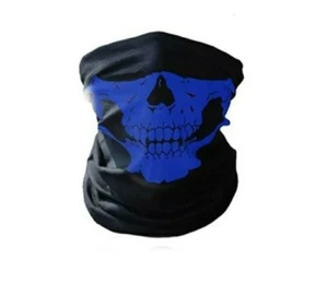 Maschera viso teschio neoprene (blu) ghetta collo *spedizione gratuita USPS* venditore USA - Foto 1 di 1