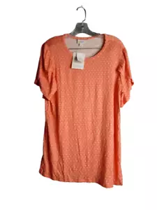 Blusa Lularoe oliva manica tulipano motivo corallo pois taglia large nuova - Foto 1 di 8