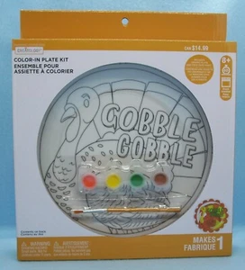 Thanksgiving Plate Painting Craft Kit Ceramic Creatology Ages 8+ Food Safe Paint - Picture 1 of 6