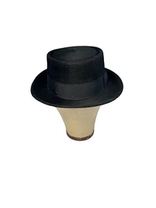 Bailey Black Pork Pie Wool Hat Size 7-1/4 58 Low Profile Made In USA Men’s - Picture 1 of 7
