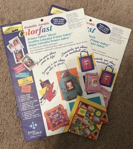 June Tailor Colorfast Printer Fabric Sheets 2 Pkgs,  3 Sheets Per Pack 6 Total - Picture 1 of 2