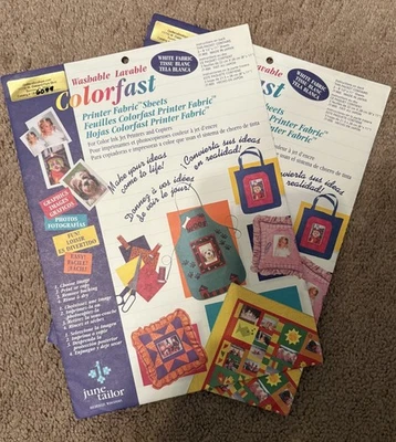 June Tailor Colorfast Printer Fabric Sheets 2 Pkgs,  3 Sheets Per Pack 6 Total - Image 1 of 2