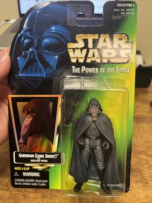 Figura de acción Star Wars POF 1997 "Garindan Long Snoot" con pistola Hold-Out - Sin usar, en caja Foto 1 de 4