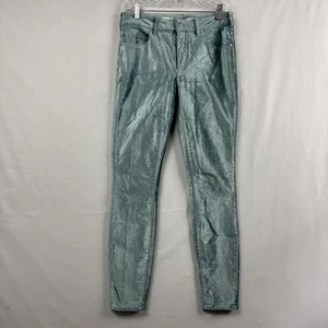 Pilcro and The Letterpress Pants Women 26 Velvet High Rise Skinny Luxe Green - Picture 1 of 13