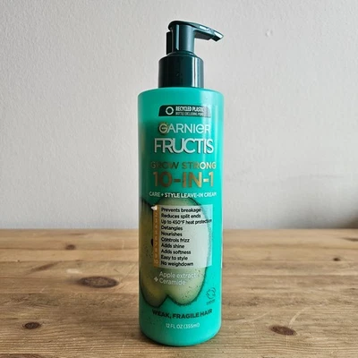 Garnier Fructis Grow Strong 10-in-1 Care and Styling Leave In Cream, 12 fl oz - Image 1 of 4