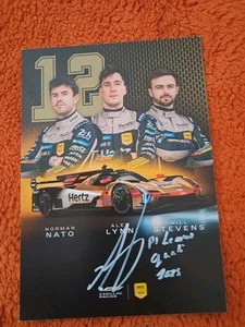 Tarjeta de conductor firmada a mano por Alex Lynn Hyperpole Cadillac Le Mans - Imagen 1 de 3