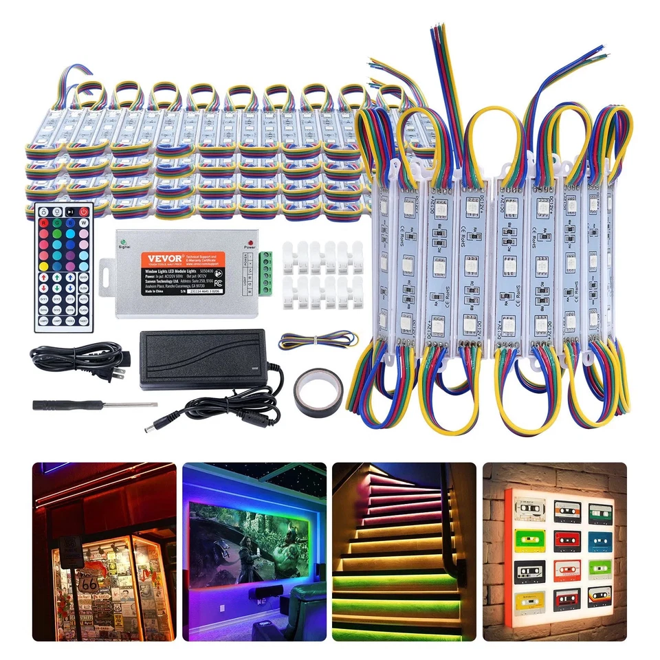 80PCS LED Storefront Lights, 41 ft, LED Module Lights, 5050 SMD 3-LED RGB Color - Image 1 of 1