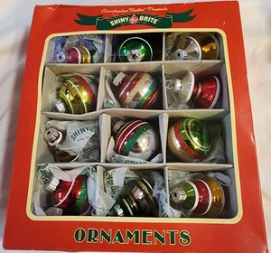 Christopher Radko Shiny Brite Glass Christmas Ornaments Set of 12 VTG Style 2011 - Picture 1 of 10