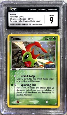 Pokemon Card Yanma Rev Holo CGC 9 Mint, EX Unseen Forces 50/115, 2005 (1) - Image 1 of 4
