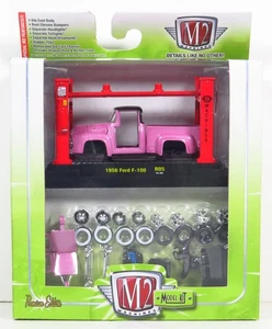 Kit modelo Ford F-100 1956 M2 Machines R05 camioneta pickup 15-02 rosa fundido a presión 1:64 - Imagen 1 de 8