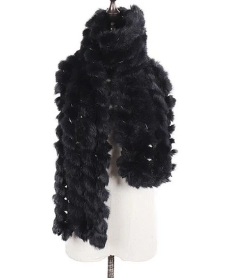 2025 New Winter Warm Fur 100% Real Rex Rabbit Fur Collar Scarf Shawl Neck Warmer - Image 1 of 4