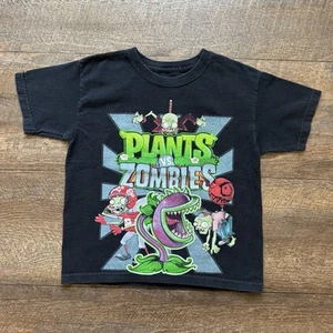 Vintage Y2K Youth S Black Plants VS Zombies Big Graphic Video Game 2012 Tee - Picture 1 of 7