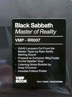 2024 Black Sabbath Master Of Reality VMP Purple Orchid Splatter Vinyl Sealed New - Image 1 of 4