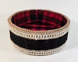 Cesta Redonda Cubo de Almacenamiento Yute Algodón Cordón Decorativo Lados Duros Forrado Franela - Imagen 1 de 5