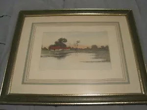 John Ruffen "Lakeside", Signed framed and matted Color Etching art print 12x15" - Picture 1 of 6
