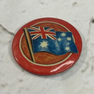Australian Flag Button Pin Red Waving In The Wind Patriotism - Picture 1 of 3
