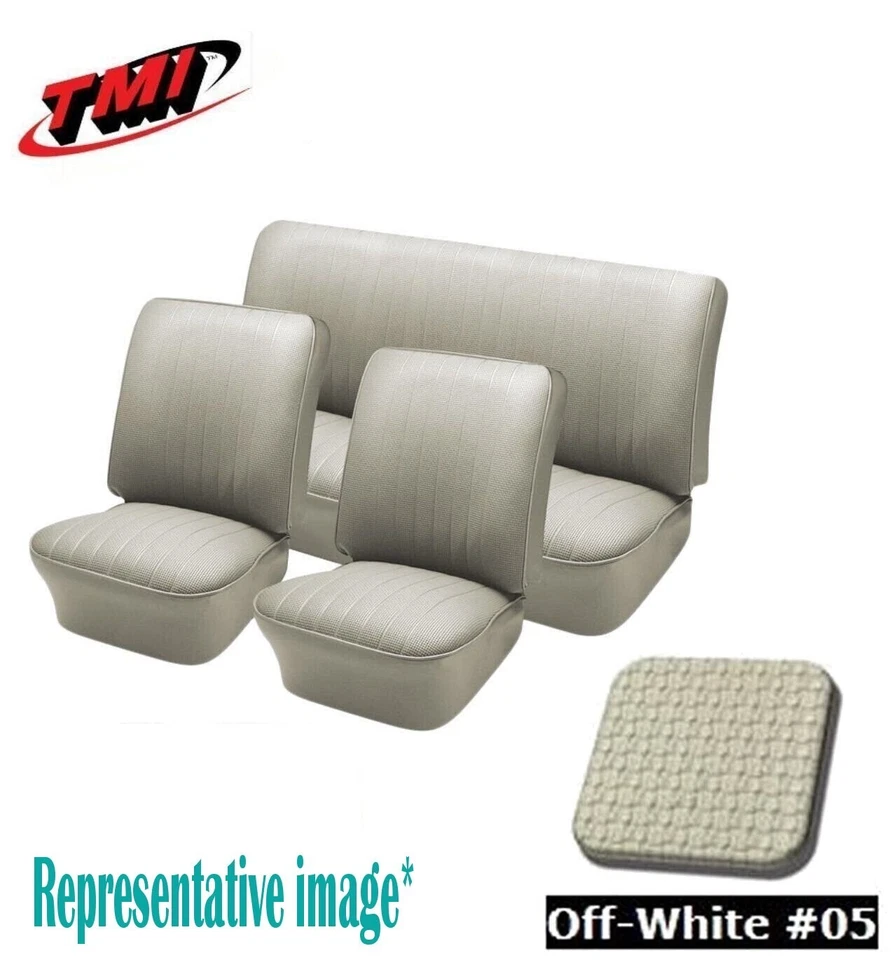 Tapicería de asiento convertible VW Volkswagen Bug 1958-1964, blanco roto, delantero/trasero Foto 1 de 4