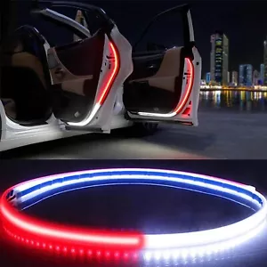 2pcs Car Door Open Warning Light Flashing LED Lights Strip Anti-collision Safety - Picture 1 of 20
