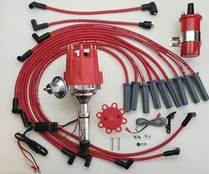 BUICK NAILHEAD 401 425 SMALL CAP HEI DISTRIBUTOR + 8.5mm Plug Wires + RED COIL - Picture 1 of 7