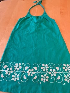 HANNA ANDERSSON GREEN FLORAL HALTER COTTON DRESS GIRLS SZ 5 EU 110 - Picture 1 of 5