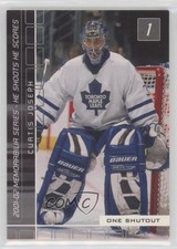 2001-02 ITG Be A Player Memorabilia He Shoots Scores Redemption Curtis Joseph