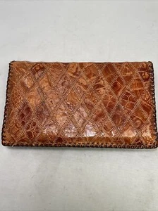 🐊 Alligator Genuine Eduardo 1950s Clutch Wallet Pocketbook Leather Snap Zipper - Picture 1 of 13