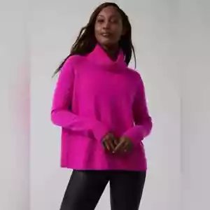 ATHLETA Wool Cashmere ALPINE Turtleneck Sweater FUCHSIA SMALL S #984552 - Picture 1 of 1