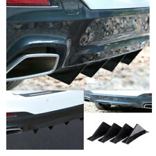 4Pcs/set Universal Black Rear Bumper Lip Diffuser Shark Fin Style Car Splitter
