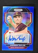 2022 Prizm Draft Picks Baseball Base Auto Blue #PDP80 Andrew Taylor /99