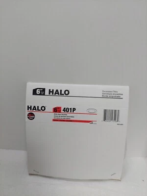 Halo 6" Recessed Open Trim Ring White Lighting Ceiling Fixture 401P - Image 1 of 2