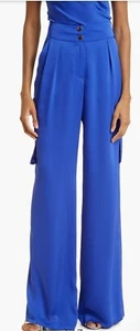 RAMY BROOK Blue Rumer Wide Leg Cargo Pants Sz 12 NWT - Picture 1 of 11