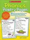Pages de poésie phonique : 50 pages de pratique à remplir en blanc qui aident les enfants à maîtriser