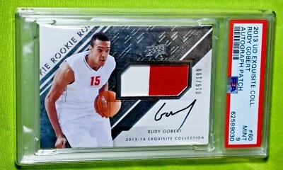 2013 UD Exquisite Collection RUDY GOBERT RC RPA Rookie Patch AUTO /199 PSA 9 - Image 1 of 2