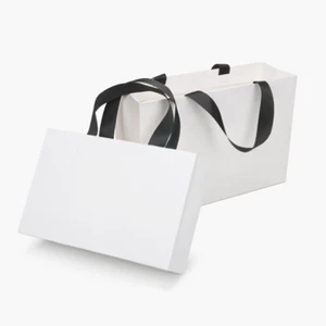 200x Boutique Euro Tote Paper Clothes Bag Craft Grocery Party Wedding Wrap Bags - Picture 1 of 10